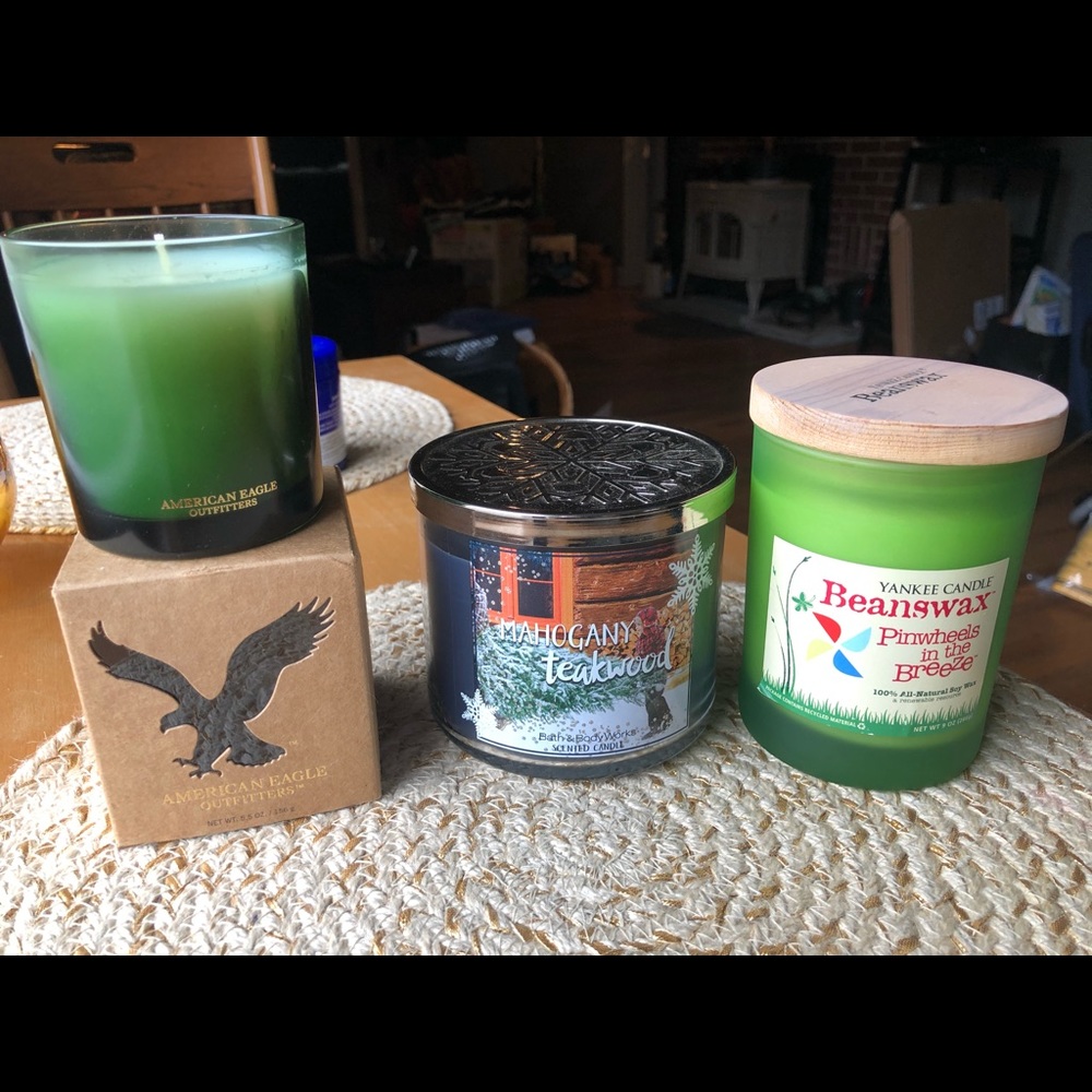 Set of 3 different brand new candles